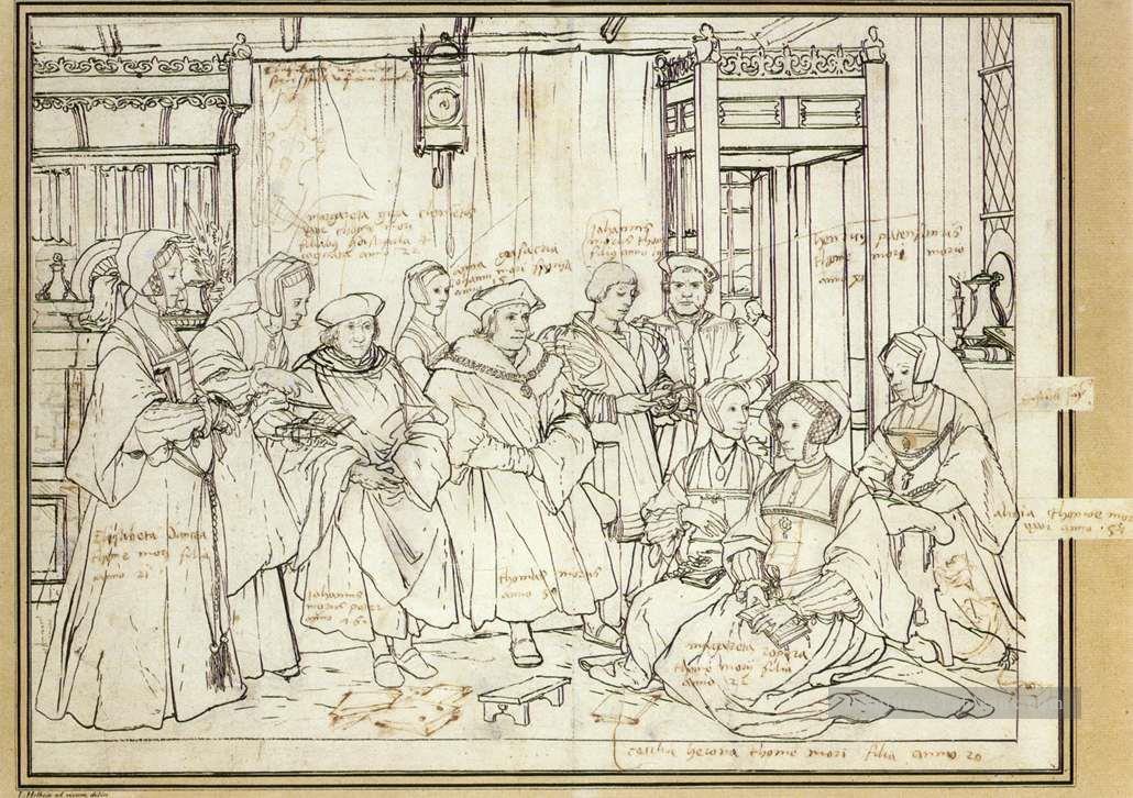 Étude pour le portrait de famille de Sir Thomas More Renaissance Hans Holbein le Jeune Peintures à l'huile